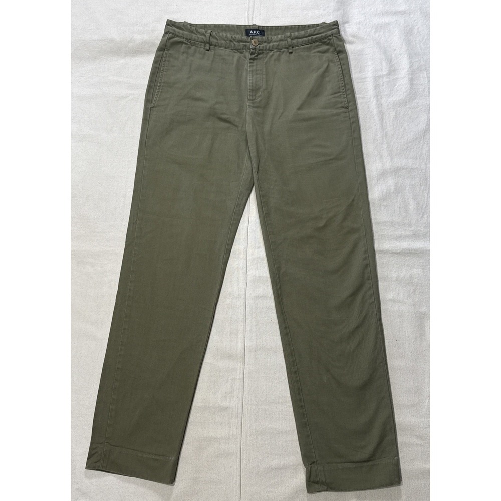 APC Rue Madame Officer Chino Flat Front Ranger Green 32 Fits 34x31